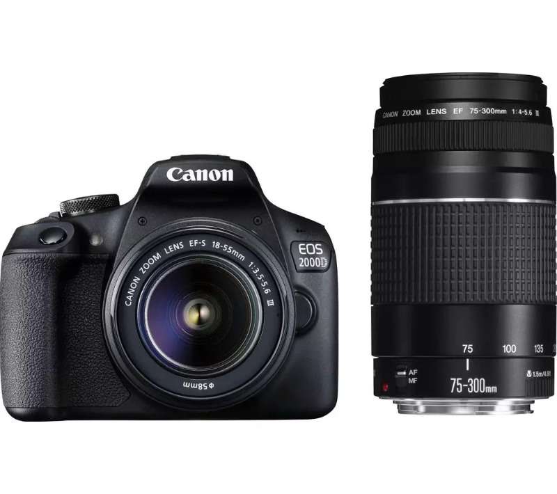 Canon Eos 2000d + 18-55mm + 75-300mm Lens – Eos2000ddouble