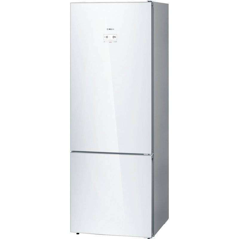 Bosch Kgn56lw30u Serie 6  505 Litre No-frost Bottom Freezer Combination Glass Doors White Side Panels Steel Look