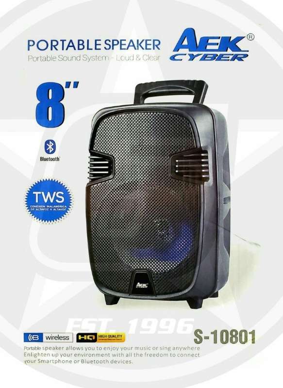 Aek Portable Bluetooth Speaker  8”