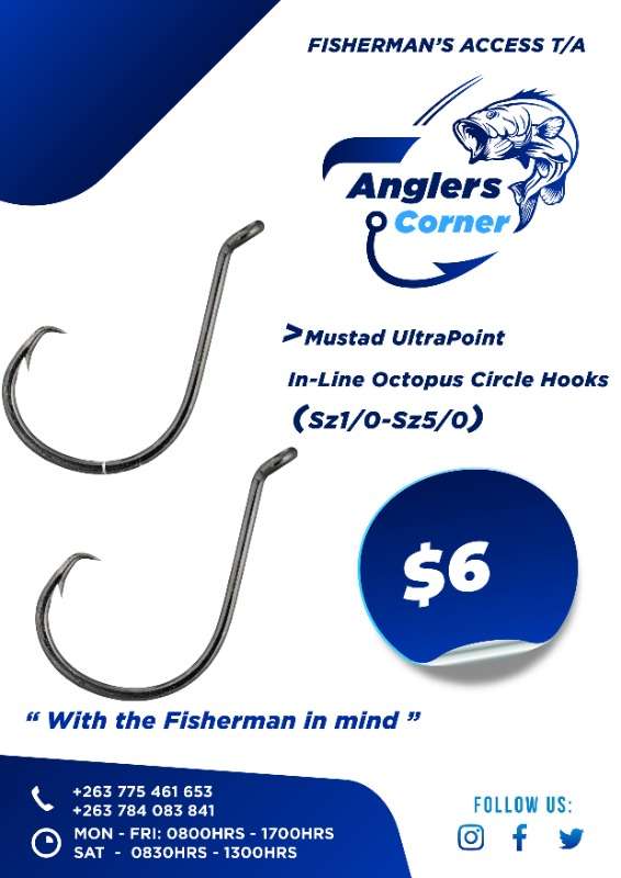 Mustad In Circle Hooks Sz1/0-sz6/0