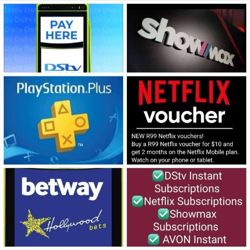    Netflix, Showmax And Playstation Subscriptions