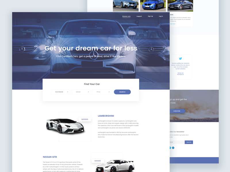 Car Sale Website Design