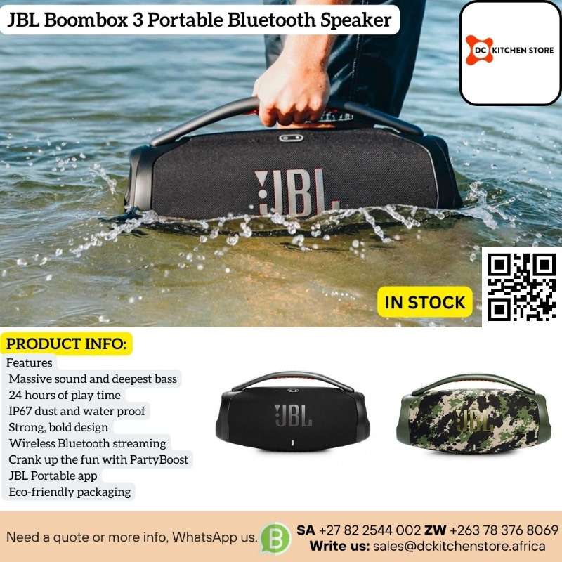 Jbl Boombox 3 Bluetooth Speaker Black Or Squad
