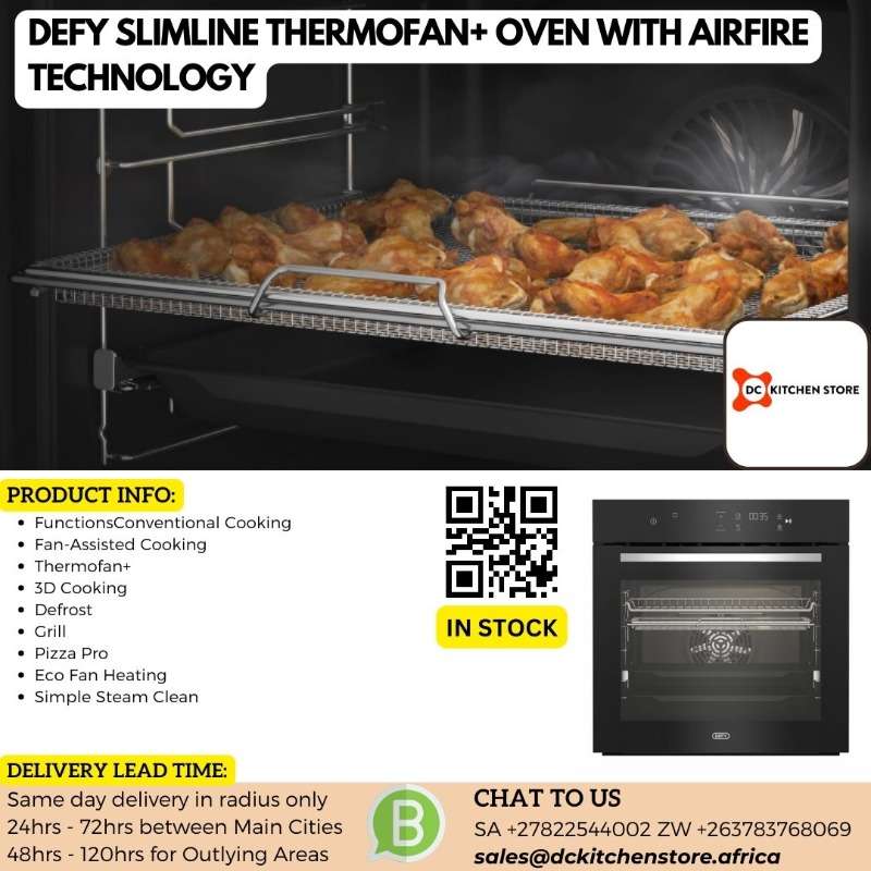 Defy Slimline Thermofan+ Oven With Airfire Technology Dbo499