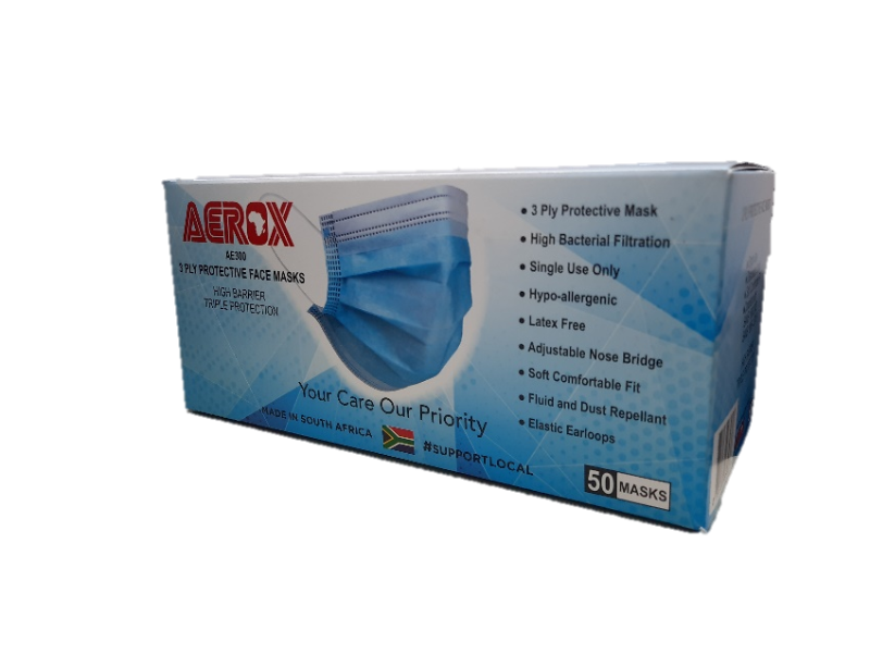 3ply Disposable Masks Blue Box Of 50