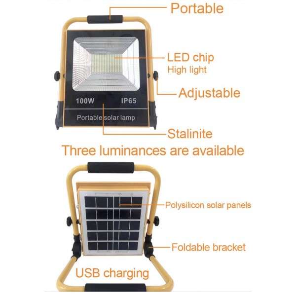 50w Solar Portable Flood Light