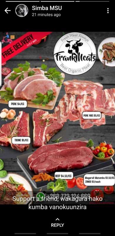 Fresh Beef And Pork Available. Deliveries From 5 Kgs