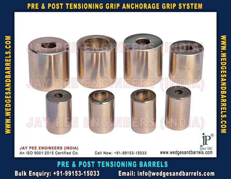 Post Tensioning Wedges And Barrels, Pre Stressed Anchor Grip System, Anchor Heads Plates Manufacturers Exporters In India Uae Spain Oman Bangladesh South Africa Kuwait