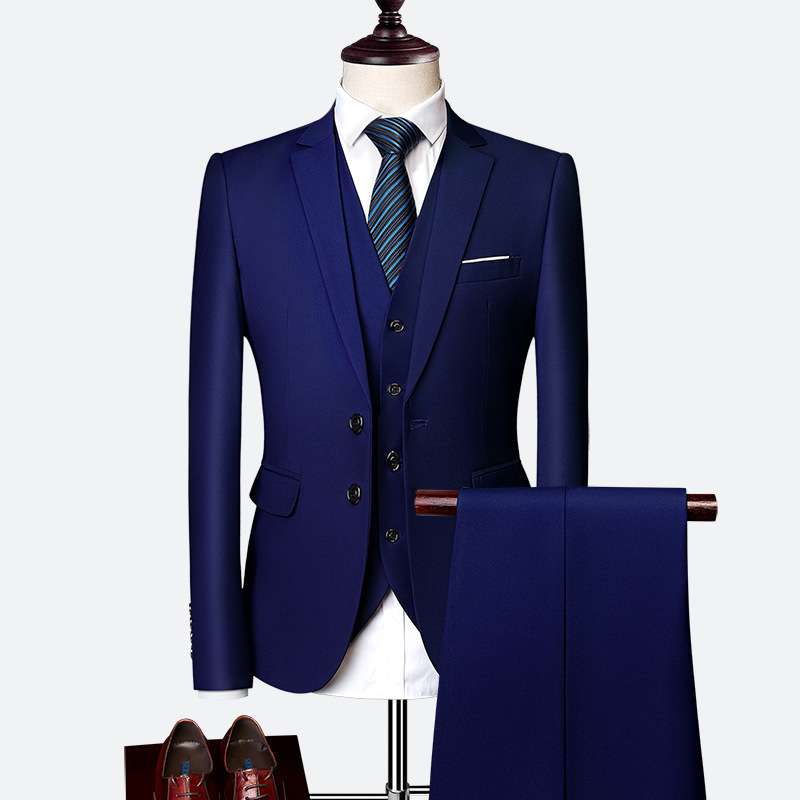 3 Piece Male Suit On Available On Navy Blue