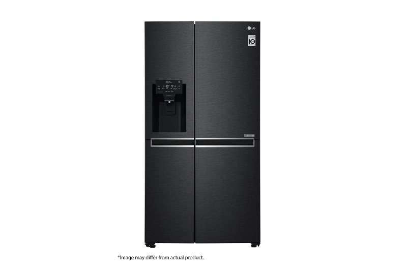 Lg 665l Black Stainless Steel Side By Side Fridge, Door-in-door™  Gc-j247cqbv