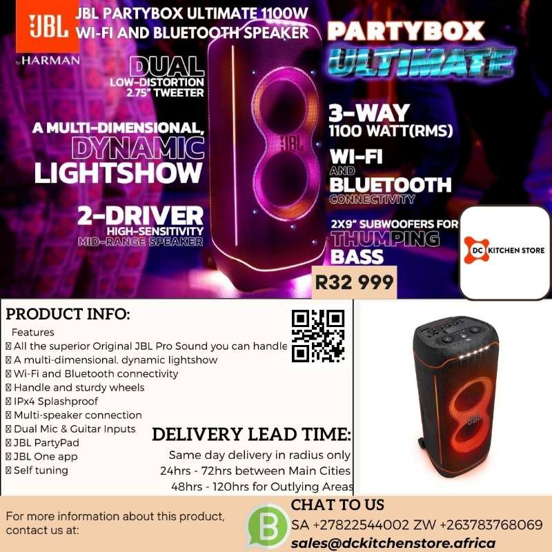 Jbl Partybox Ultimate 1100w Wi-fi And Bluetooth Speaker