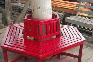 wooden benches and chairs