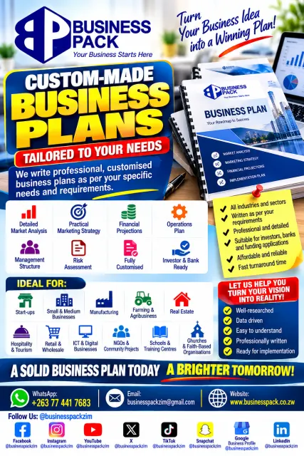 View 2 of Pre-written, ready to use business plans for zimbabwe
